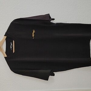 Ed Hardy Men  Round Neck Cotton Blend Black T-Shirt